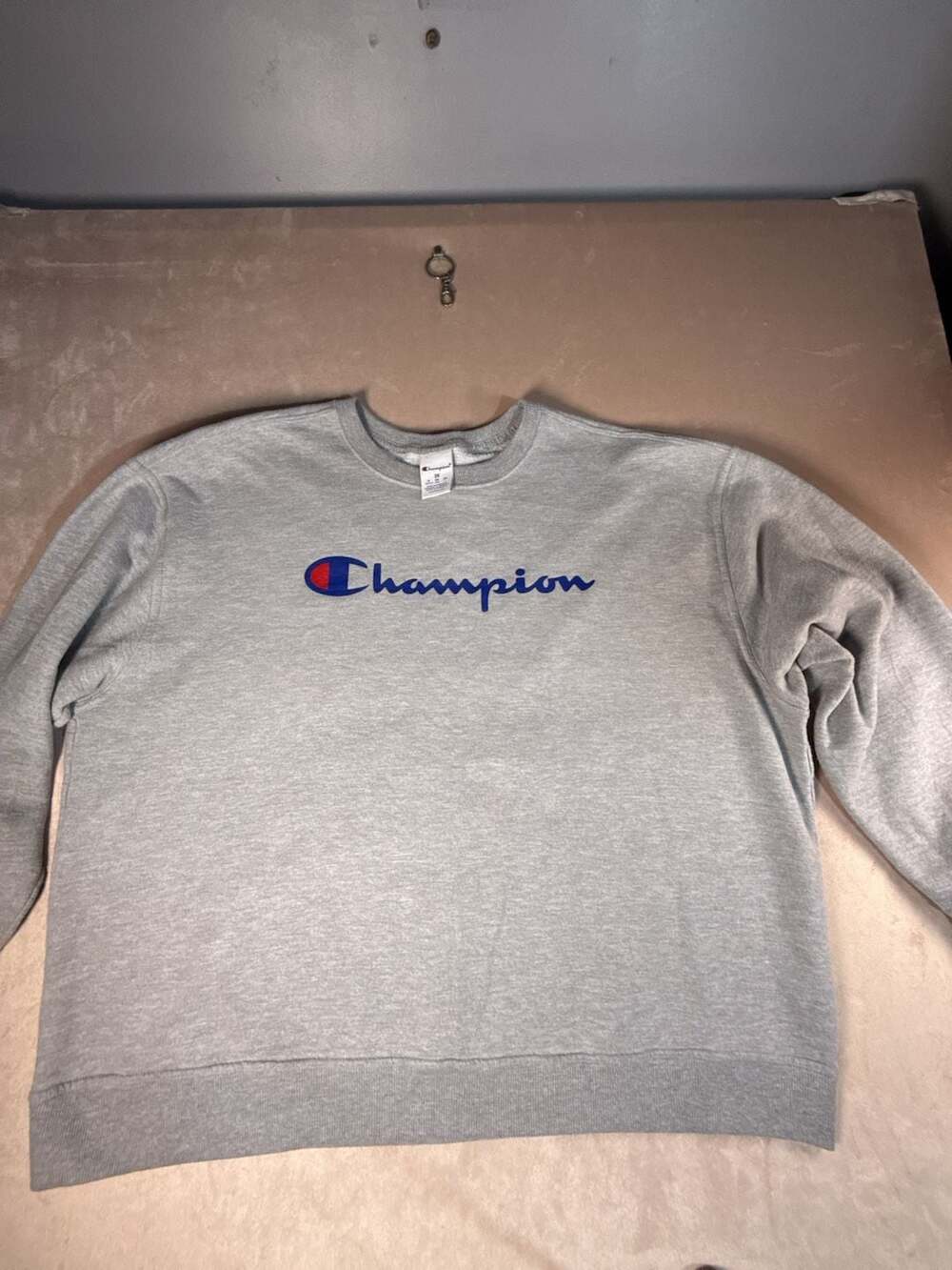 Champion Gray Script Logo Crewneck Sweatshirt 3X (box B2-2062)